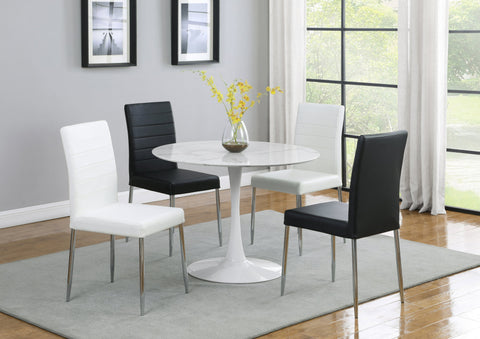 Coaster Arkell 40-inch Round Pedestal Dining Table White Model 193051