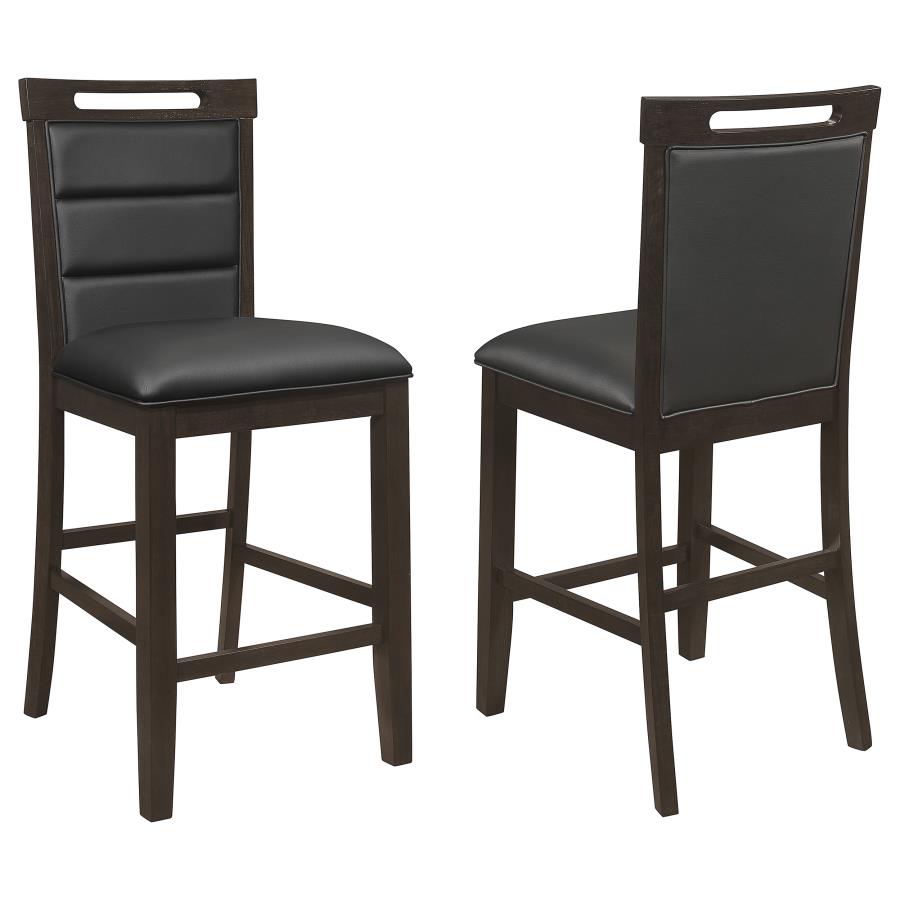 Coaster Prentiss Upholstered Counter Height Chair (Set of 2) Black and Cappuccino Model 193109