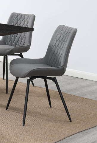 Coaster Diggs Upholstered Tufted Swivel Dining Chairs Grey and Gunmetal (Set of 2) Model 193312