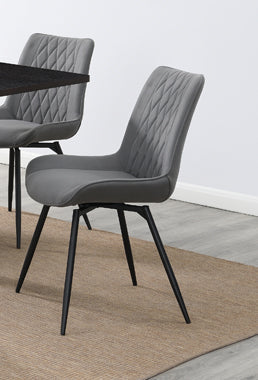 Coaster Diggs Upholstered Tufted Swivel Dining Chairs Grey and Gunmetal (Set of 2) Model 193312