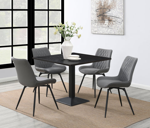 Coaster Diggs Upholstered Tufted Swivel Dining Chairs Grey and Gunmetal (Set of 2) Model 193312
