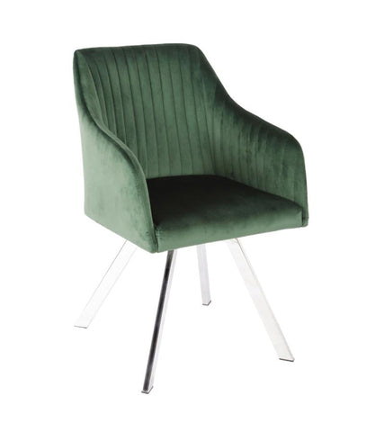 Coaster Veena Channeled Back Swivel Dining Chair Green Model 193372GRN