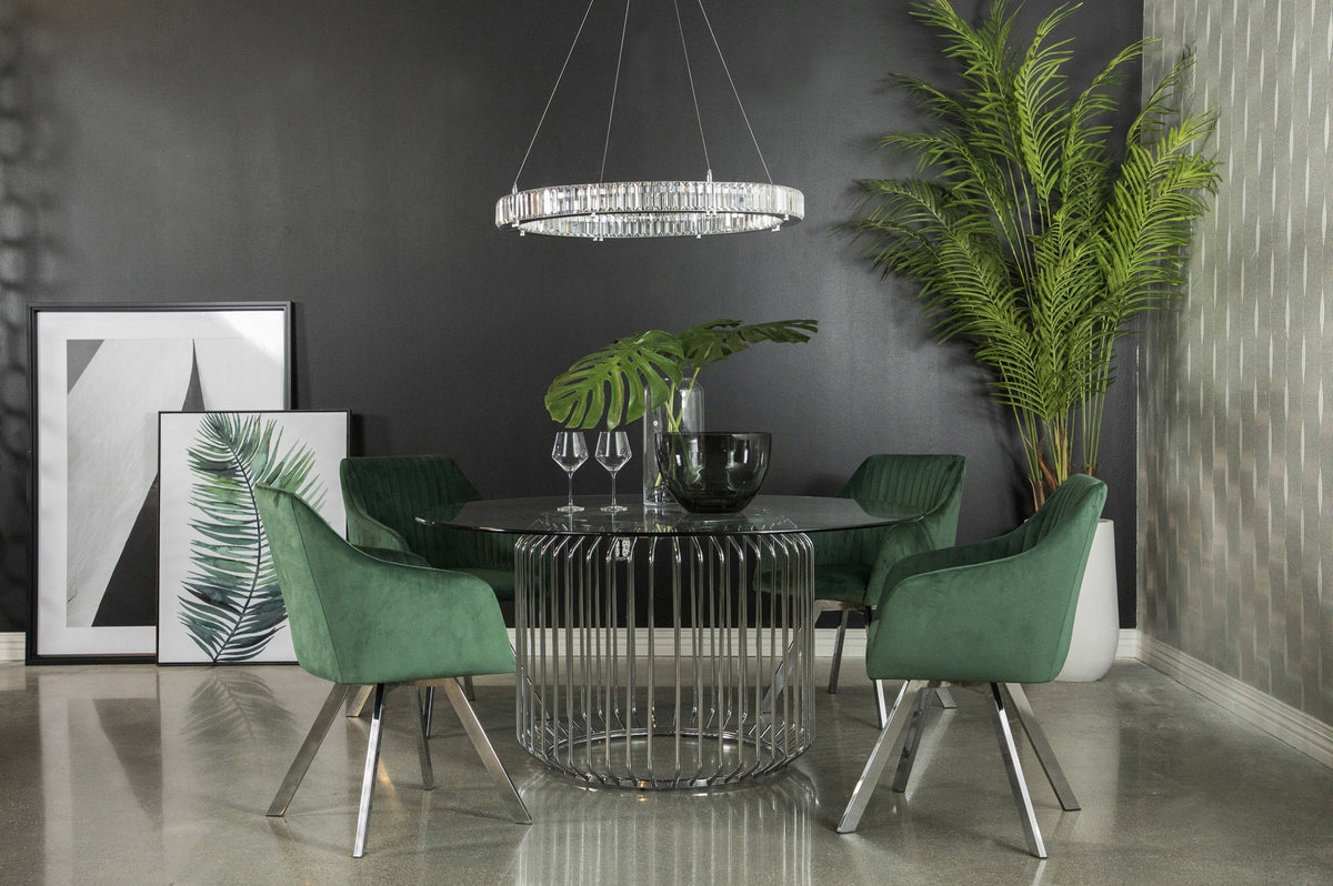 Coaster Veena Round Dining Table Base Chrome Model 193430