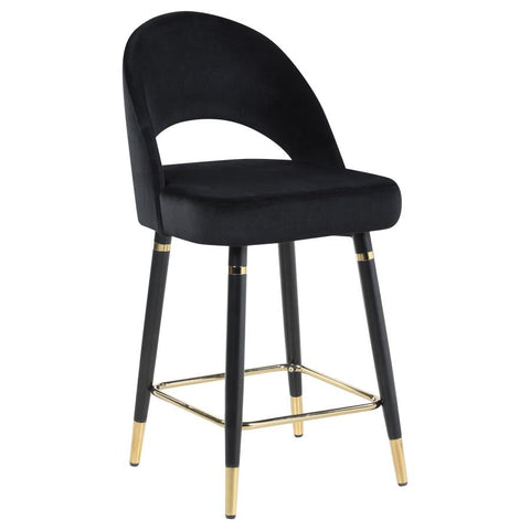 Coaster Reyes Arched Back Upholstered Counter Height Stools Black (Set of 2) Model 193569