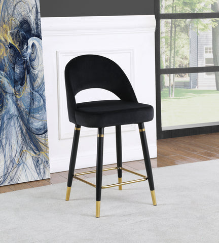 Coaster Reyes Arched Back Upholstered Counter Height Stools Black (Set of 2) Model 193569