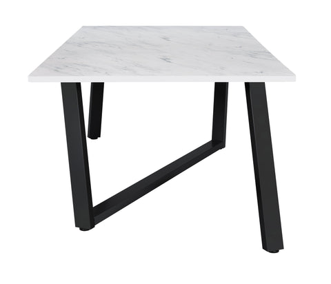 Coaster Mayer Rectangular Dining Table Faux White Marble and Gunmetal Model 193781