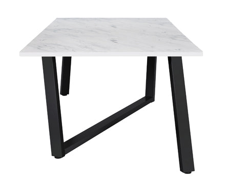 Coaster Mayer Rectangular Dining Table Faux White Marble and Gunmetal Model 193781