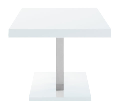 Coaster Brooklyn Rectangular Dining Table White High Gloss and Chrome Model 193811