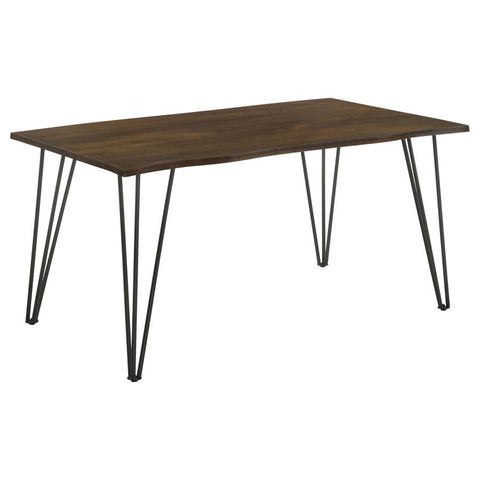 Coaster Topeka Live-edge Dining Table Mango Cocoa and Gunmetal Model 193851