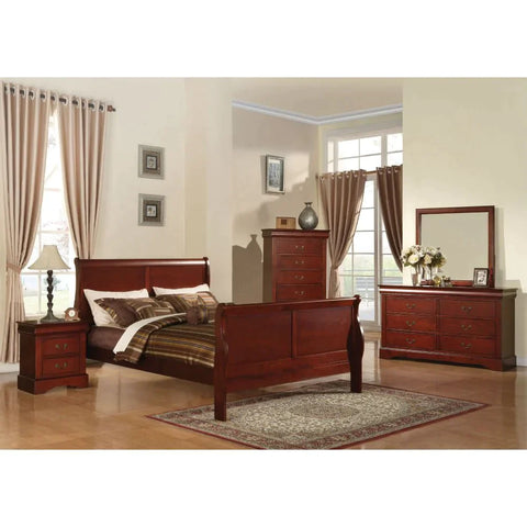 Louis Philippe III Cherry Eastern King Bed Model 19517EK By ACME Furniture