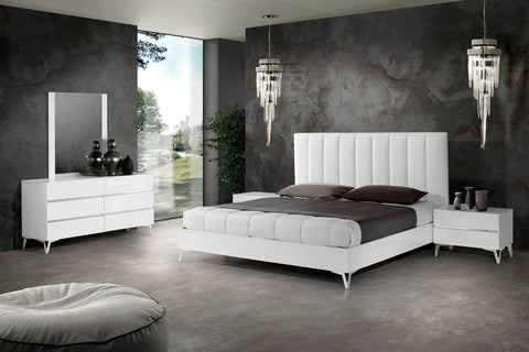 Nova Domus Angela Italian Modern White Eco Leather Bed  Model VGACANGELA-BED