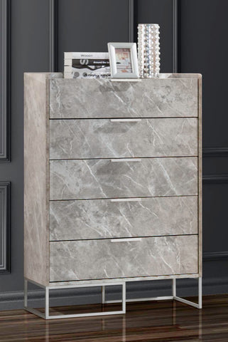 Nova Domus Marbella Italian Modern Grey Marble Chest Model VGACMARBELLA-GRY-CHEST