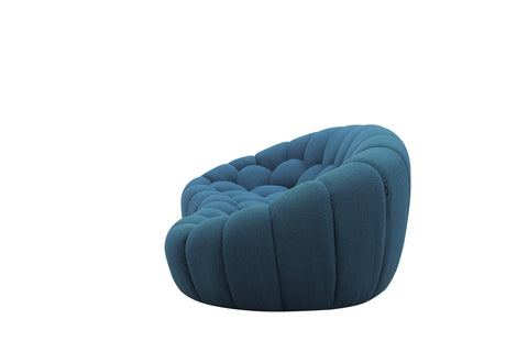 Divani Casa Yolonda Modern Curved Dark Teal Fabric Sofa Set