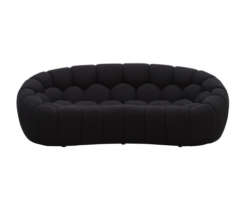 Divani Casa Yolonda Modern Curved Black Fabric Sofa Set Model VGEV-2126C-SET-BLK