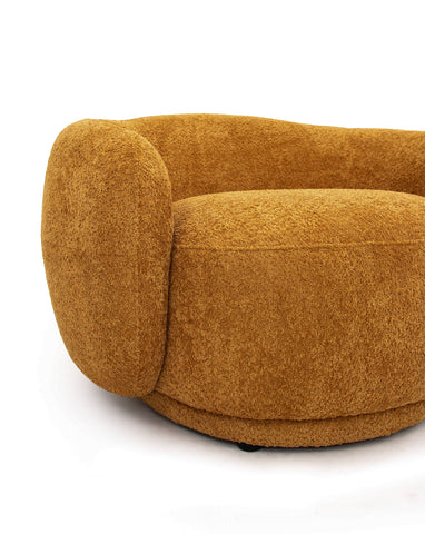 Divani Casa Andrew Modern Orange Fabric Swivel Accent Chair Model VGEV-B1830-CHR-ORG