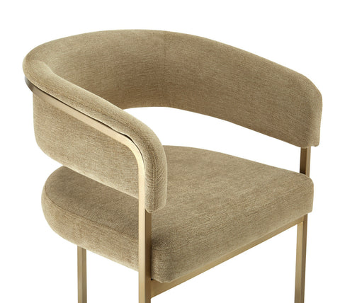 Modrest Sebastian Modern Brown Fabric & Antique Brass Counter Chair Model VGGA-6251CH-C-BRN