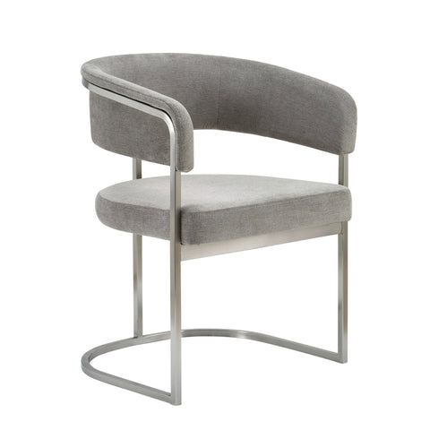 Modrest Sebastian Modern Grey Fabric & Stainless Steel Dining Chair Model VGGA-6251CH-GRY