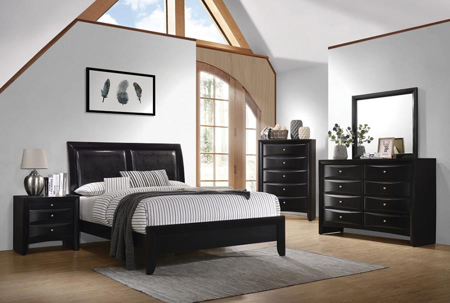 Coaster Briana Panel Bedroom Set with Sleigh Headboard Black Model 200701KE-S4