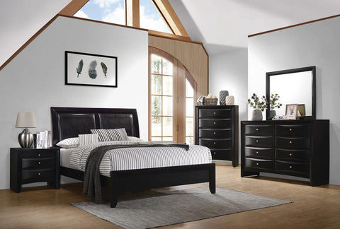 Coaster Briana Panel Bedroom Set with Sleigh Headboard Black Model 200701KE-S4