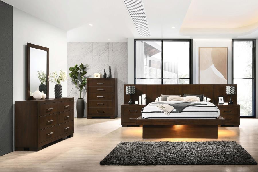 Coaster Jessica Bedroom Set with Nightstand Panels Cappuccino Model 200711KE-S6P