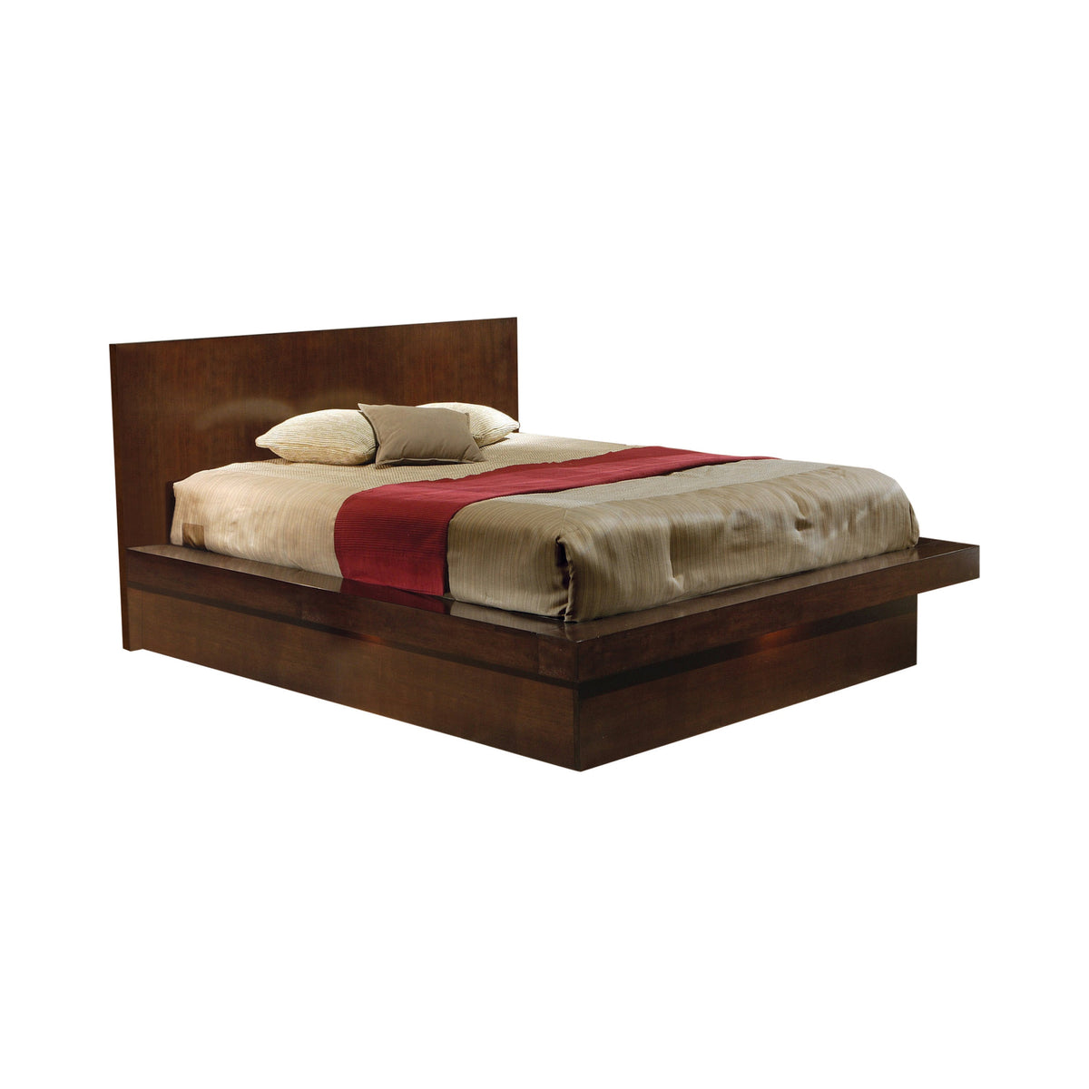 Coaster Jessica Queen Platform Bed with Rail Seating Cappuccino Model 200711Q