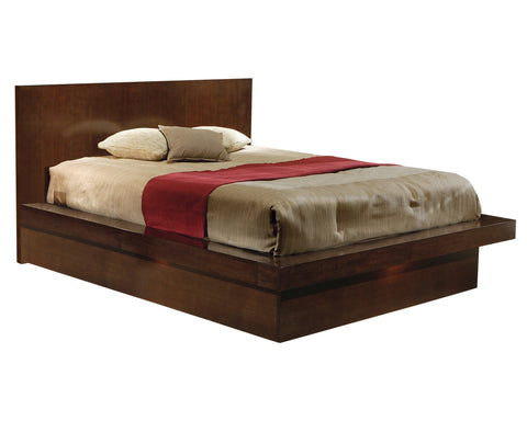 Coaster Jessica Queen Platform Bed with Rail Seating Cappuccino Model 200711Q
