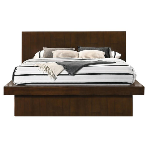 Coaster Jessica Queen Platform Bed with Rail Seating Cappuccino Model 200711Q