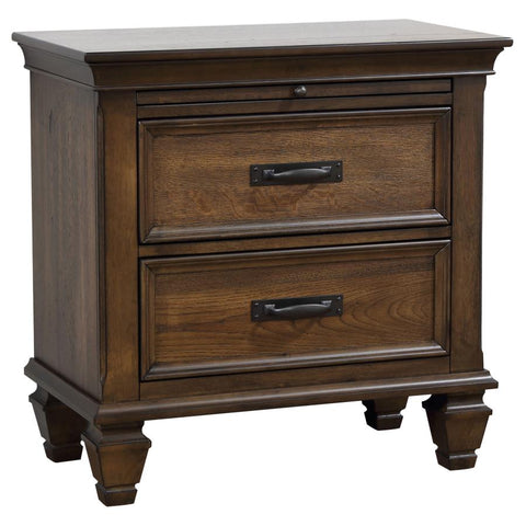 Coaster Franco 2-drawer Nightstand with Pull Out Tray Burnished Oak Model 200972