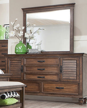 Coaster Franco 5-drawer Dresser with 2 Louvered Doors Burnished Oak Model 200973