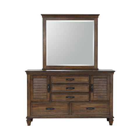 Coaster Franco 5-drawer Dresser with 2 Louvered Doors Burnished Oak Model 200973