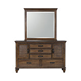 Coaster Franco 5-drawer Dresser with 2 Louvered Doors Burnished Oak Model 200973
