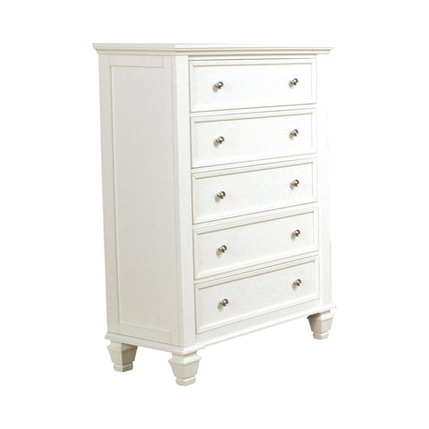 Coaster Sandy Beach 5-drawer Rectangular Chest White Model 201305