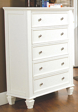 Coaster Sandy Beach 5-drawer Rectangular Chest White Model 201305