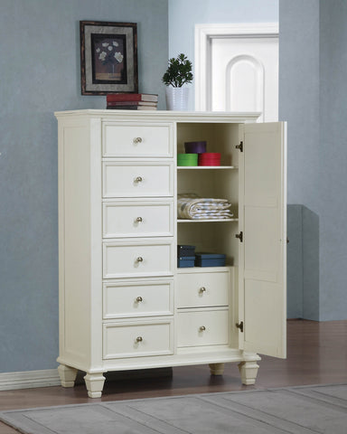 Coaster Sandy Beach 8-drawer Man's Chest Storage White Model 201308
