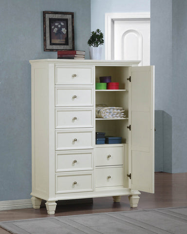 Coaster Sandy Beach 8-drawer Man's Chest Storage White Model 201308