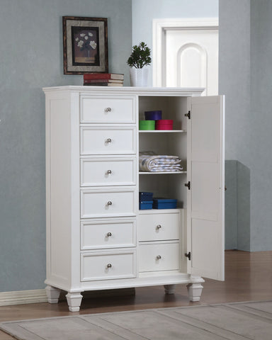 Coaster Sandy Beach 8-drawer Man's Chest Storage White Model 201308