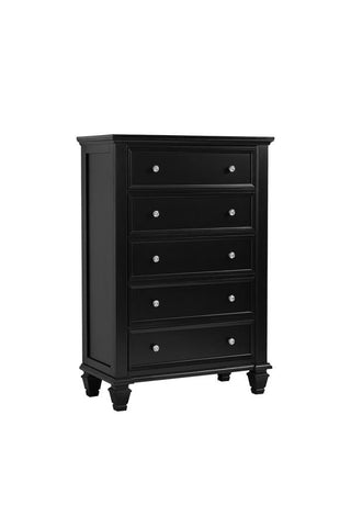 Coaster Sandy Beach 5-drawer Chest Black Model 201325