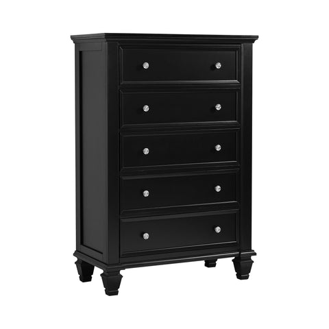 Coaster Sandy Beach 5-drawer Chest Black Model 201325