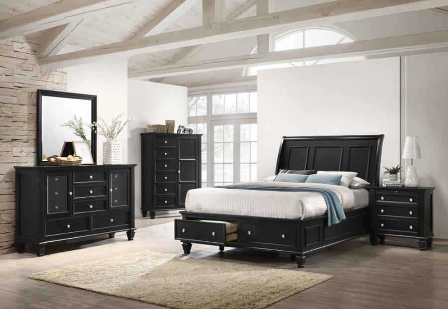 Coaster Sandy Beach Storage Bedroom Set with Sleigh Headboard Model 201329KE-S4