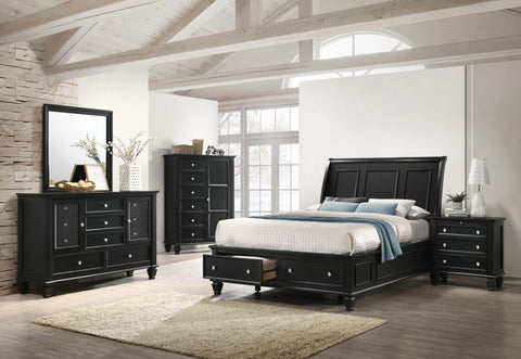 Coaster Sandy Beach Storage Bedroom Set with Sleigh Headboard Model 201329KE-S4