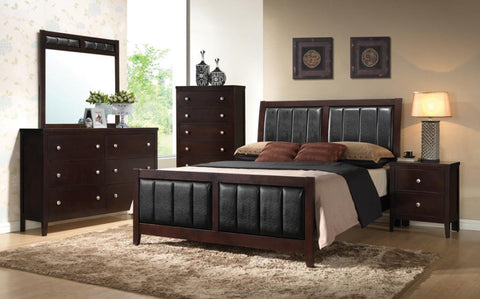 Coaster Carlton 4-piece Full Upholstered Bedroom Set Cappuccino and Black Model 202091F-S4