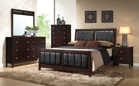 Coaster Carlton Full Upholstered Panel Bed Cappuccino and Black Model 202091F