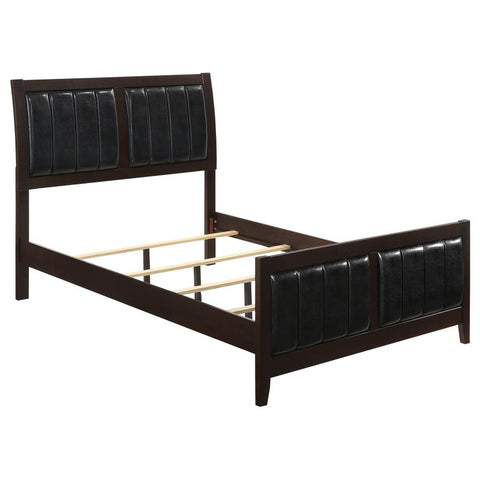 Coaster Carlton Full Upholstered Panel Bed Cappuccino and Black Model 202091F