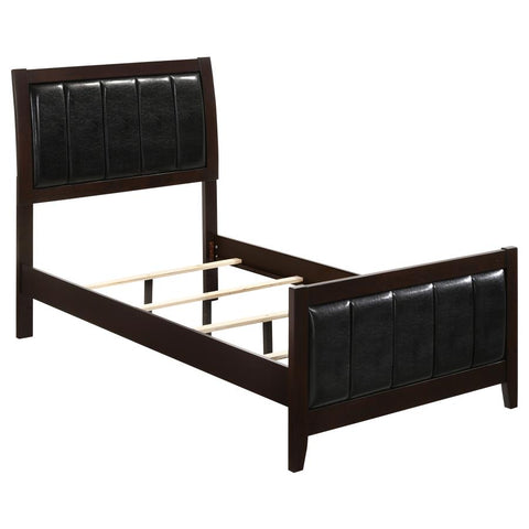 Coaster Carlton Twin Upholstered Panel Bed Cappuccino and Black Model 202091T