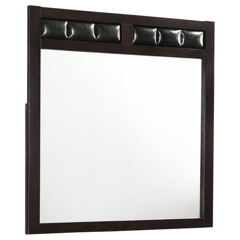 Coaster Carlton Upholstered Rectangular Mirror Cappuccino Model 202094
