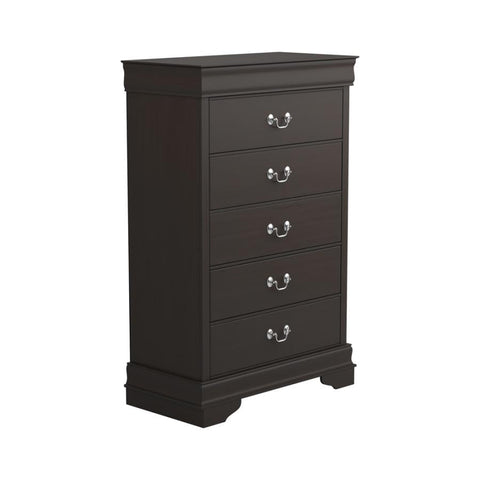 Coaster Louis Philippe 5-drawer Chest with Silver Bails Cappuccino Model 202415