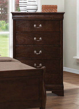 Coaster Louis Philippe 5-drawer Chest with Silver Bails Cappuccino Model 202415