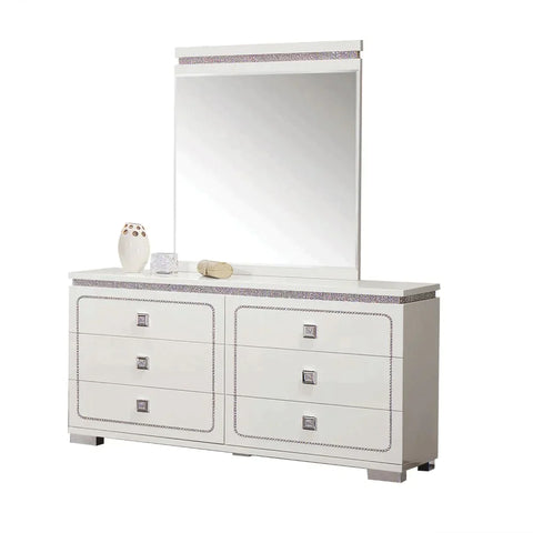 Valentina White High Gloss Mirror Model 20254 By ACME Furniture