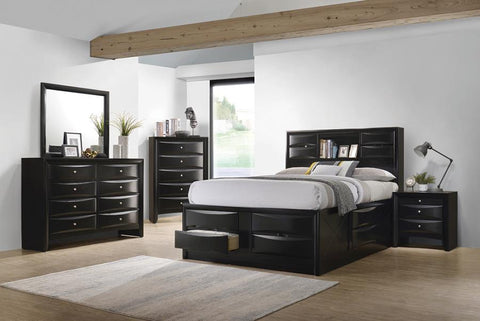 Coaster Briana Storage Bedroom Set with Bookcase Headboard Black Model 202701KW-S5