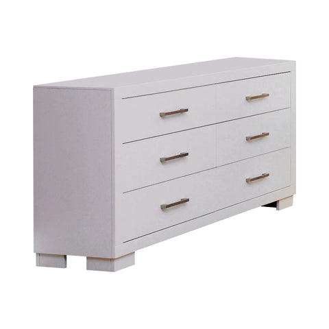 Coaster Jessica Eastern King Platform Bed with Rail Seating White Model 202990KE